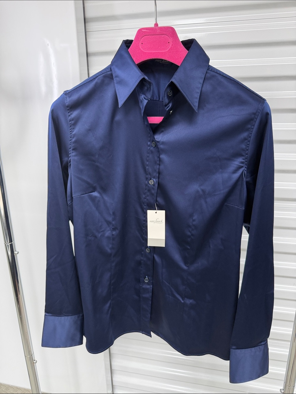 Women's Navy Button-Front Blouse